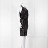 Badgley Mischka Black Sequin Sleeveless Dress