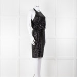 Badgley Mischka Black Sequin Sleeveless Dress
