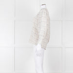 Adolfo Dominguez White and Blue Check Cheesecloth Blouse