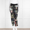 Gucci Black Floral Silk Trousers With Drawstring Waist