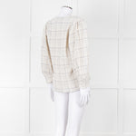 Adolfo Dominguez White and Blue Check Cheesecloth Blouse