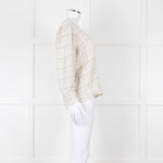 Adolfo Dominguez White and Blue Check Cheesecloth Blouse