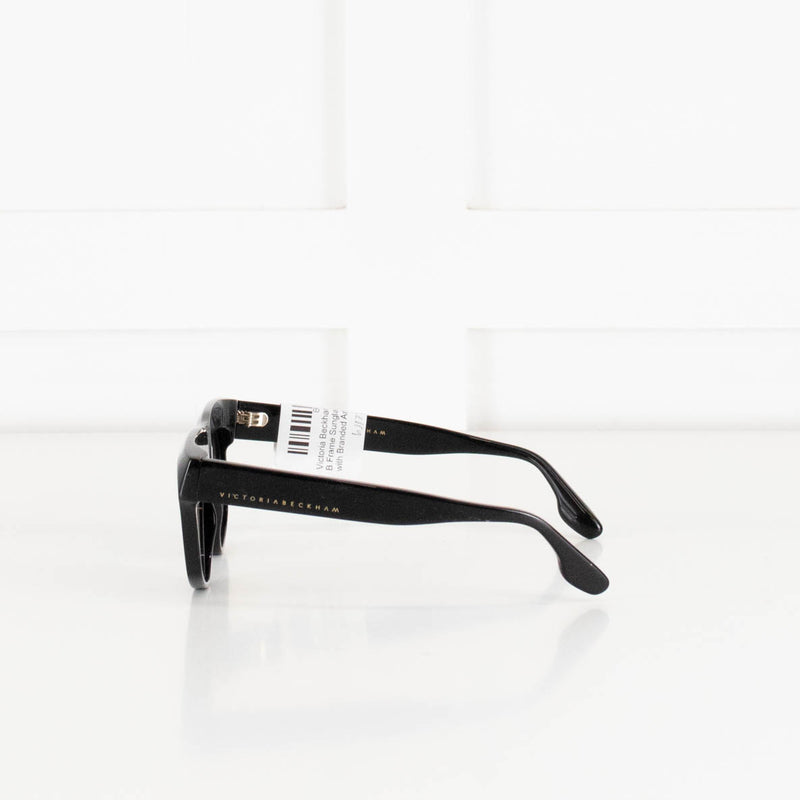 Victoria Beckham Black B Frame Sunglasses with Branded Arm
