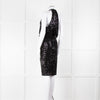 Badgley Mischka Black Sequin Sleeveless Dress