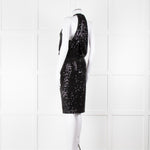 Badgley Mischka Black Sequin Sleeveless Dress