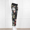Gucci Black Floral Silk Trousers With Drawstring Waist