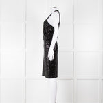 Badgley Mischka Black Sequin Sleeveless Dress