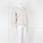 Adolfo Dominguez White and Blue Check Cheesecloth Blouse
