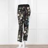 Gucci Black Floral Silk Trousers With Drawstring Waist