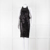 Badgley Mischka Black Sequin Sleeveless Dress