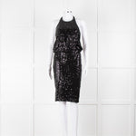 Badgley Mischka Black Sequin Sleeveless Dress
