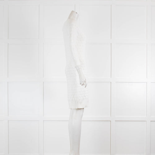 Milly White Crochet Knit Cotton Bodycon Dress