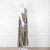 Sundress Black and Beige Stripe Halterneck Midi Dress
