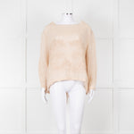 Maurizio Beige Linen Embroidered Tie Back Top