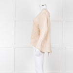 Maurizio Beige Linen Embroidered Tie Back Top