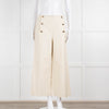 Sonia Rykiel Cream Wide Leg Trousers With Gold Buttons
