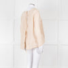 Maurizio Beige Linen Embroidered Tie Back Top