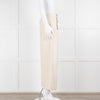Sonia Rykiel Cream Wide Leg Trousers With Gold Buttons