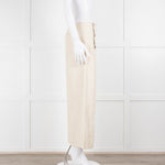Sonia Rykiel Cream Wide Leg Trousers With Gold Buttons