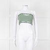 Ganni Green Cotton Bustier Top