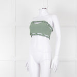 Ganni Green Cotton Bustier Top