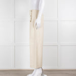 Sonia Rykiel Cream Wide Leg Trousers With Gold Buttons