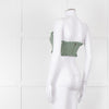 Ganni Green Cotton Bustier Top