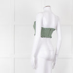 Ganni Green Cotton Bustier Top
