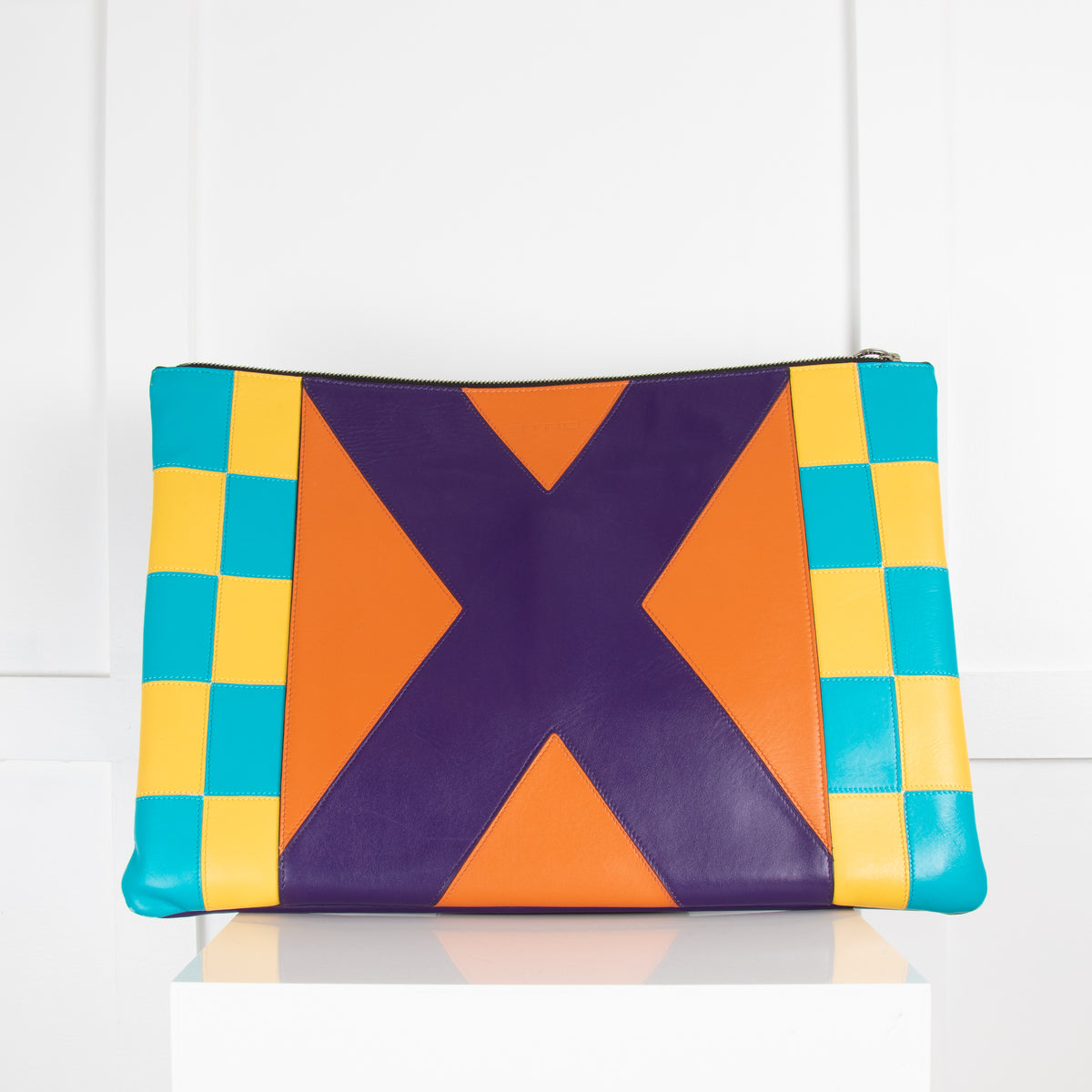 Etro Patterned Large Leather Clutch