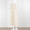 Sonia Rykiel Cream Wide Leg Trousers With Gold Buttons