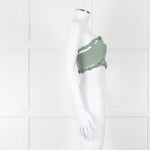 Ganni Green Cotton Bustier Top