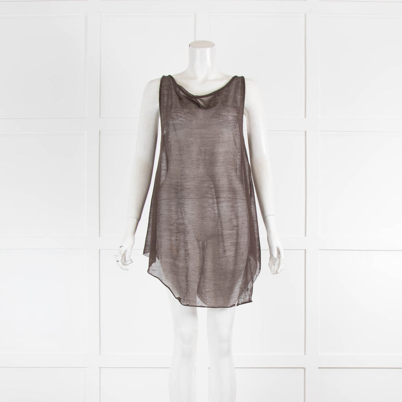 Sarah Pacini  Brown Sheer Layering Top