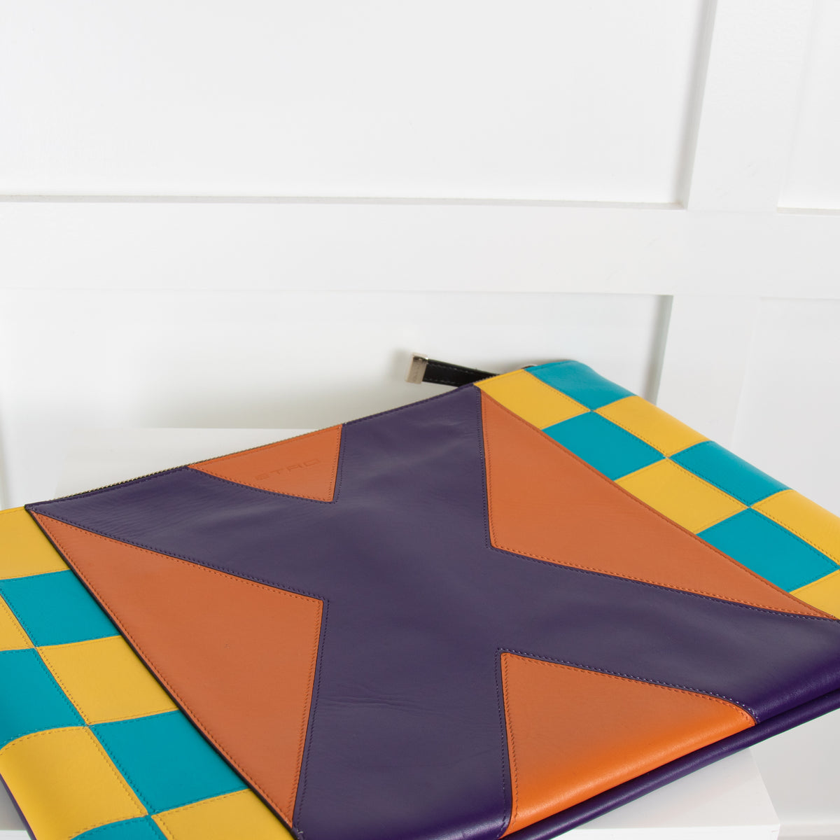 Etro Patterned Large Leather Clutch
