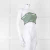 Ganni Green Cotton Bustier Top