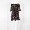 Ganni Black Dress Small Floral Pattern
