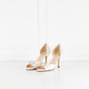 Manolo Blahnik Cream Satin Crystal Embellished Heeled Shoes