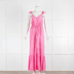 Melissa Odabash Pink Frill Shoulder Maxi Dress