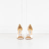 Manolo Blahnik Cream Satin Crystal Embellished Heeled Shoes