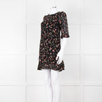 Ganni Black Dress Small Floral Pattern