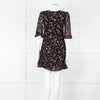 Ganni Black Dress Small Floral Pattern