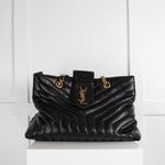 Saint Laurent Black Monogram Matelasse Loulou Large Tote Bag