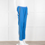 Zadig & Voltaire Blue Straight Leg Trousers With Logo Side Stripe