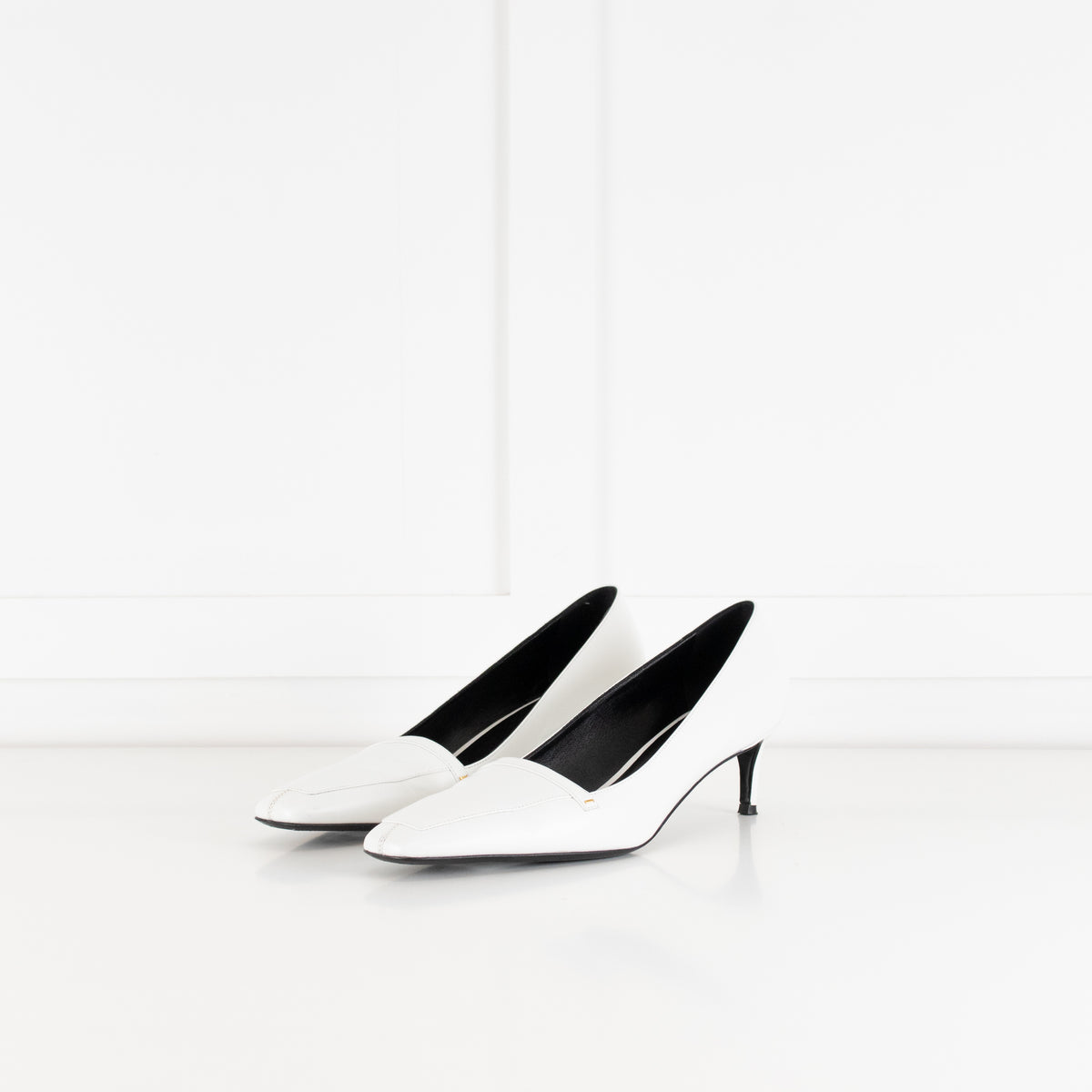 Khaite White Leather Celia Heeled Shoes