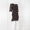 Ganni Black Dress Small Floral Pattern
