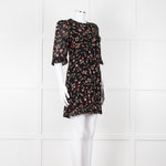 Ganni Black Dress Small Floral Pattern