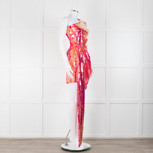 Nadine Merabi Pink Sequin Celina Mini Dress