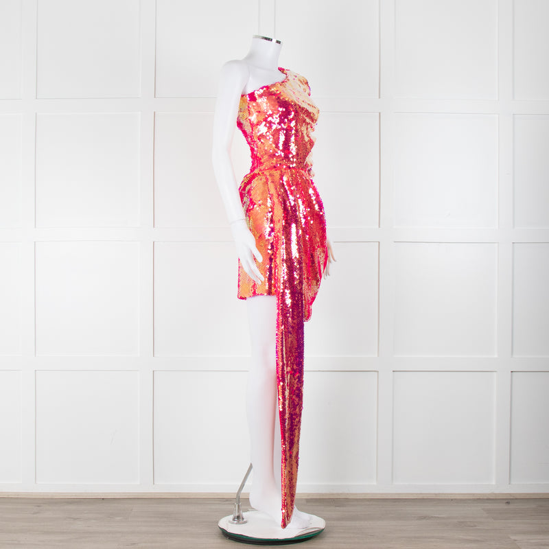 Nadine Merabi Pink Sequin Celina Mini Dress