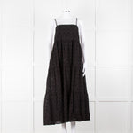 Seafolly Black Broderie Anglaise Tiered Strappy Midi Dress