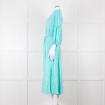 120% Lino Turquoise Belted Dress