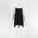 Sarah Pacini Black Spaghetti Strap Side Split Top